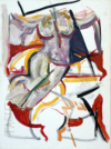 'Sacrificial Lady' by Patricia Dobrosi-Pearson.18 x 24in.Oil on stretched canvas. $150
